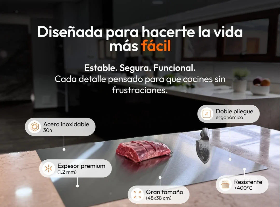 Tabla de Cortar de Acero Inoxidable
