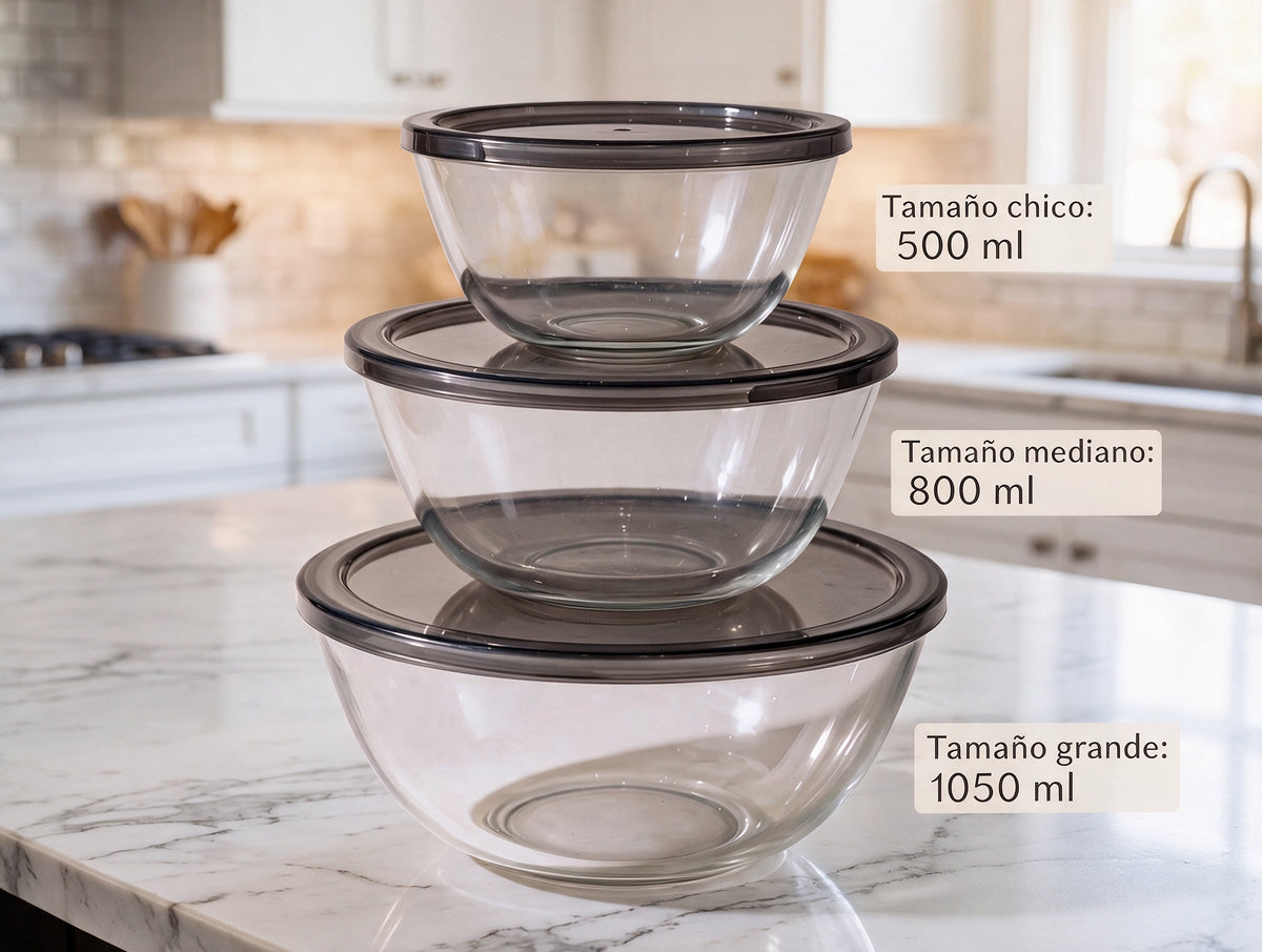 Set x3 Bowls de Vidrio Redondos