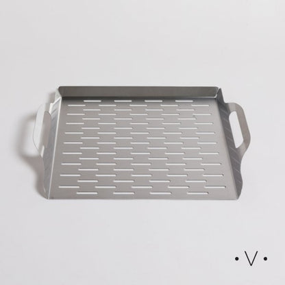 Bandeja para parrilla de acero inoxidable 37x30 cm