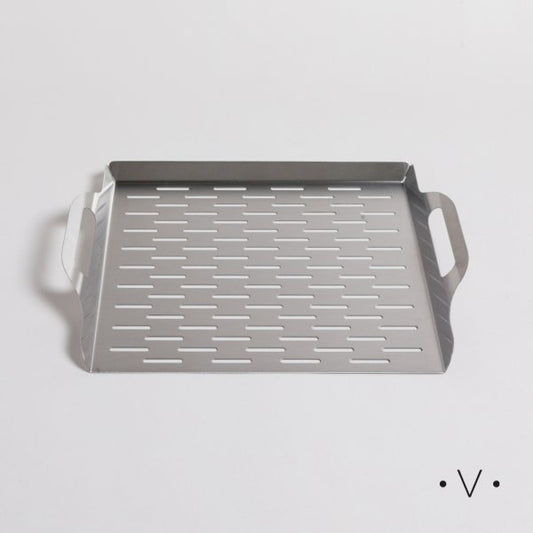 Bandeja para parrilla de acero inoxidable 37x30 cm