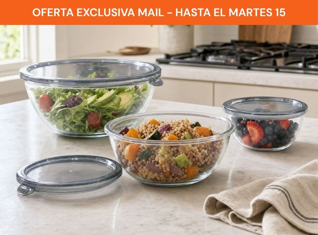 Set x3 Bowls de Vidrio MAIL