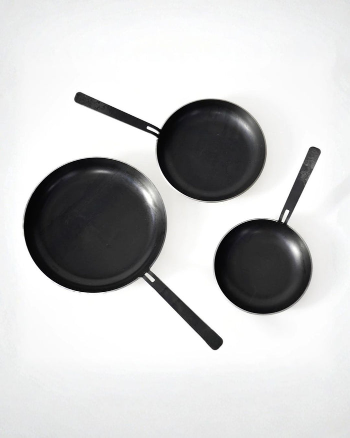 Set 3 Sartenes de Hierro Precuradas (30, 25, 20cm)