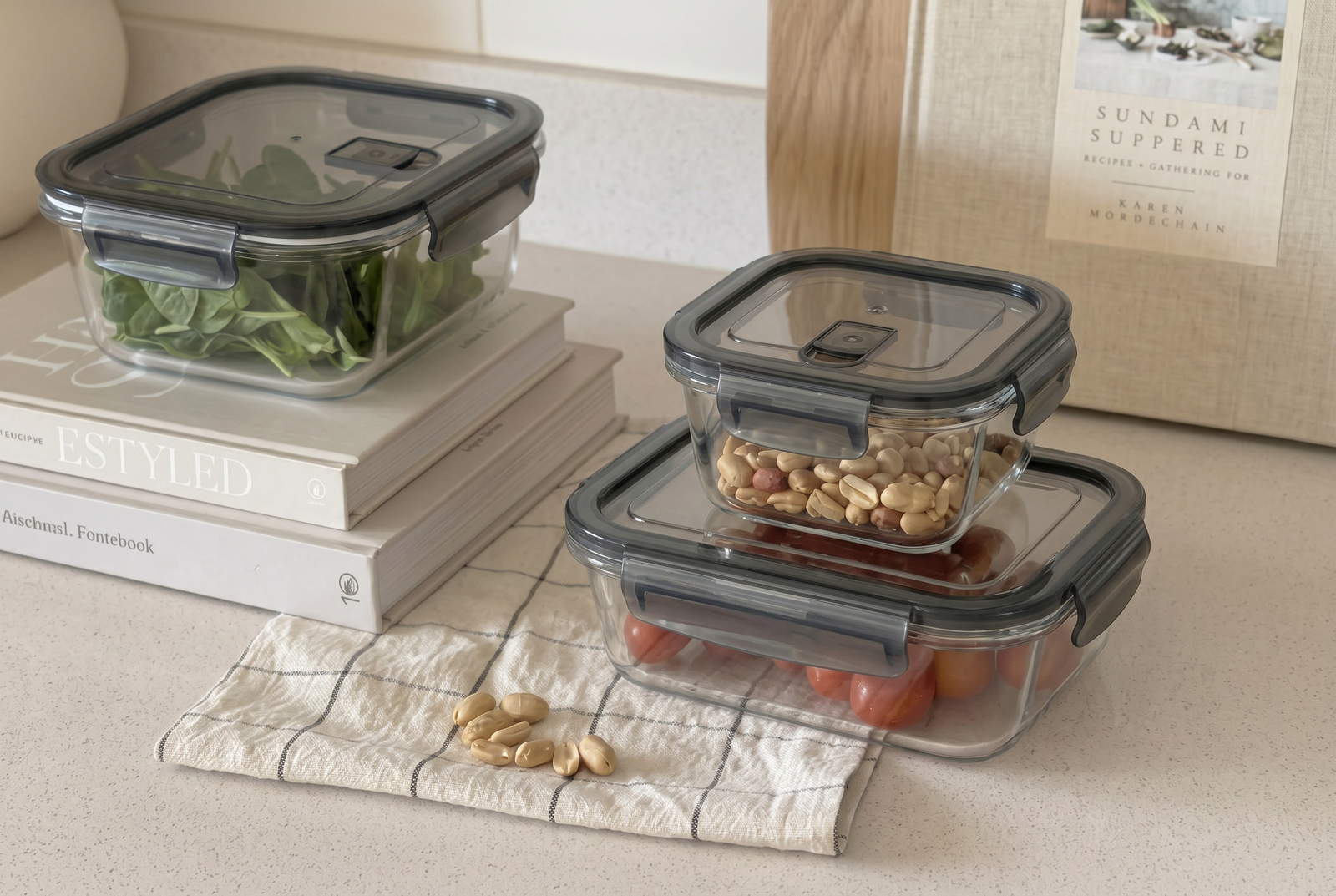 set x4 tupper de Vidrio