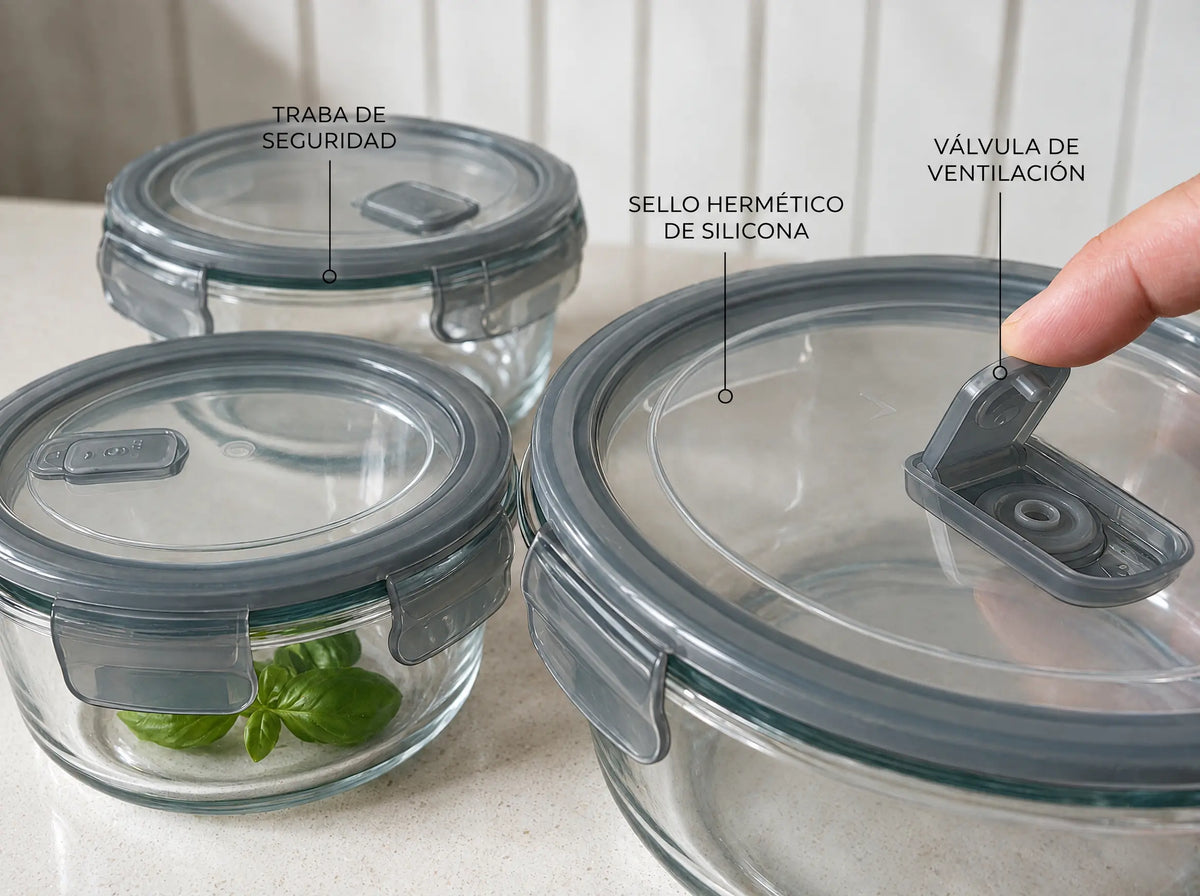 set x4 tupper de Vidrio